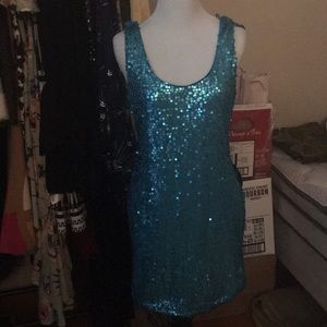 Turquoise sequence dress